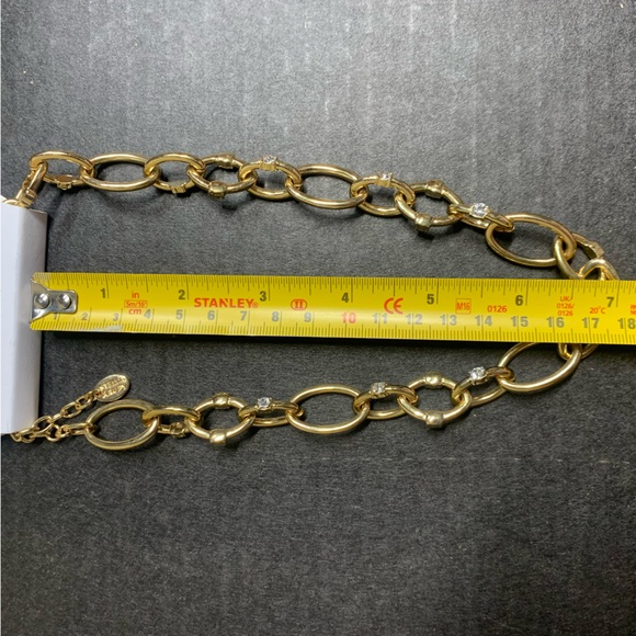 Stacked Link Necklace In Gold-crystal - Picture 3 of 11